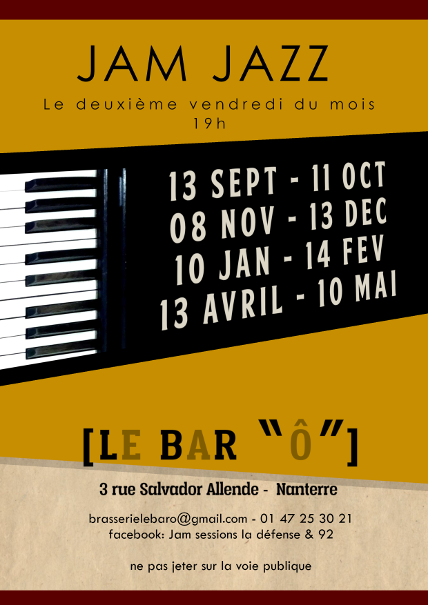 flyer jam jazz au bar o